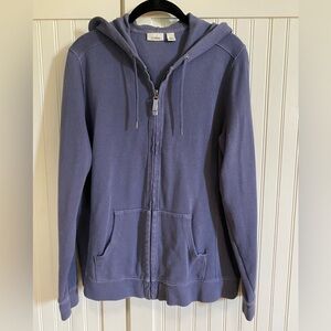 LL Bean Dusty Blue Cotton Zip Hoodie